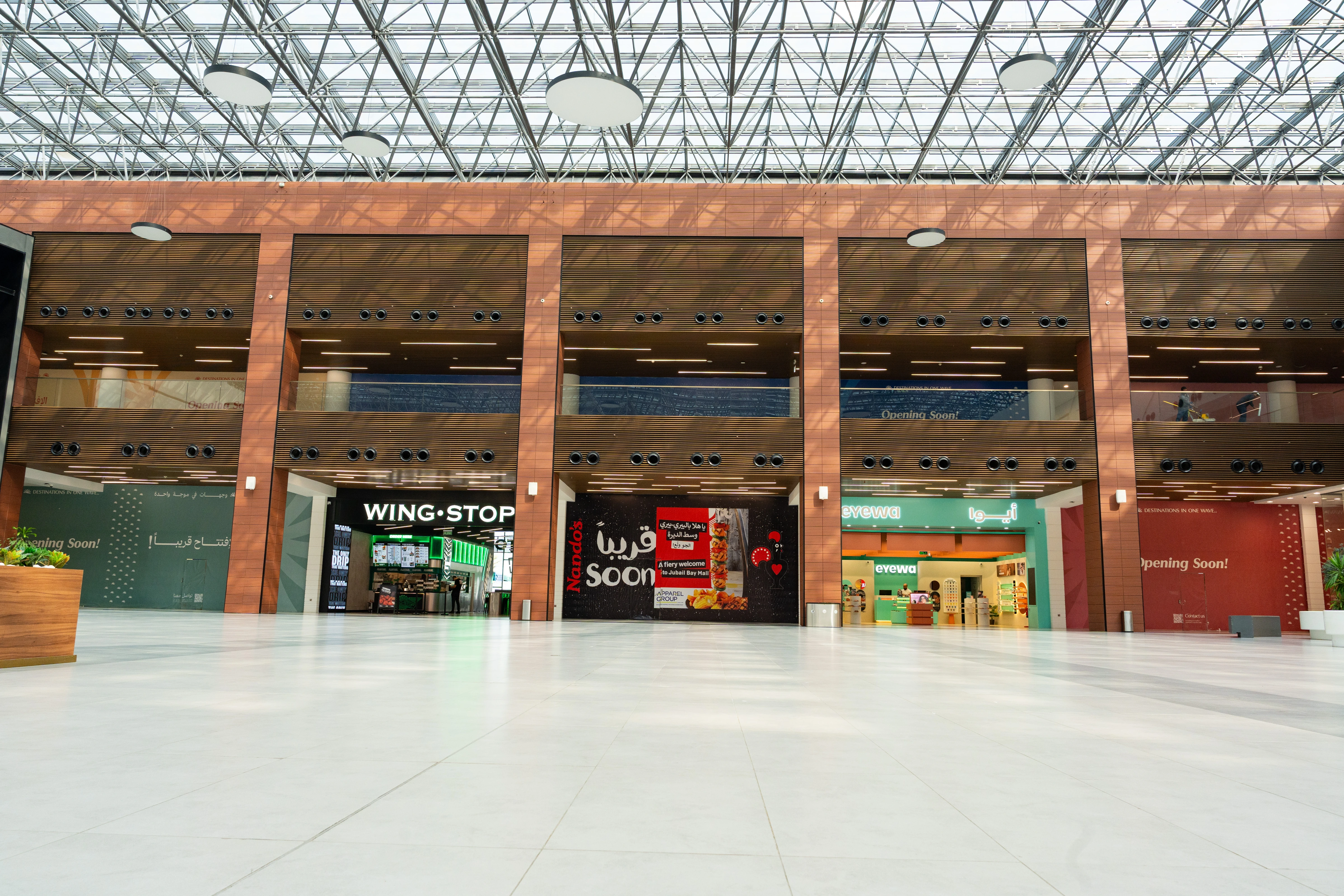 Retail stores inside the Jubail Bay atrium