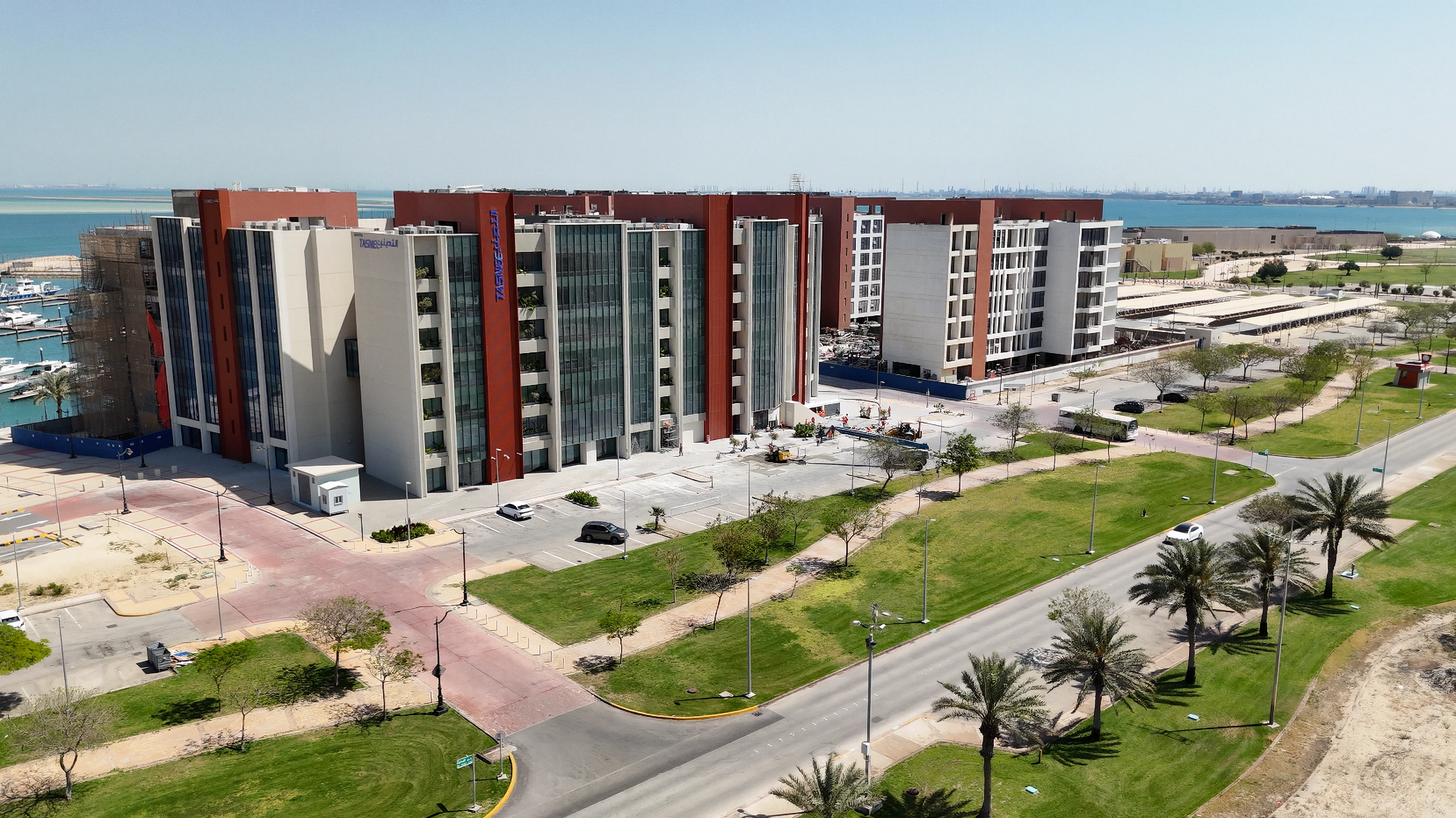 Residential marina edge at Jubail Bay.